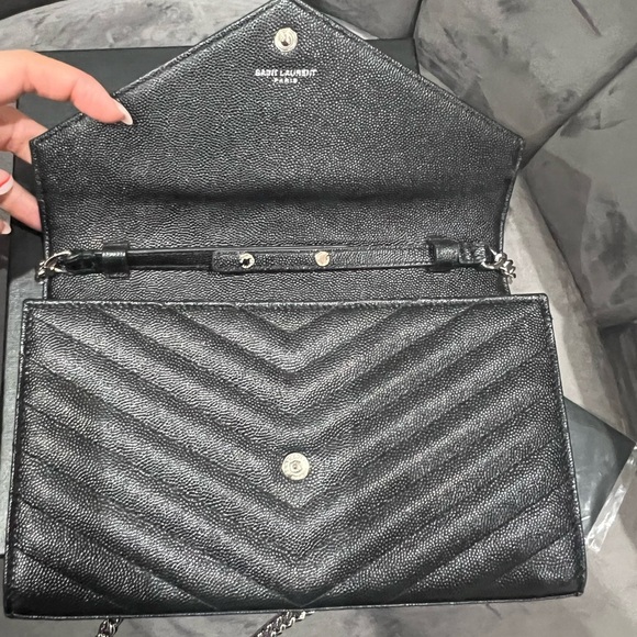 sold-YSL monogram crossbody black and silver in size large - Picture 6 of 13